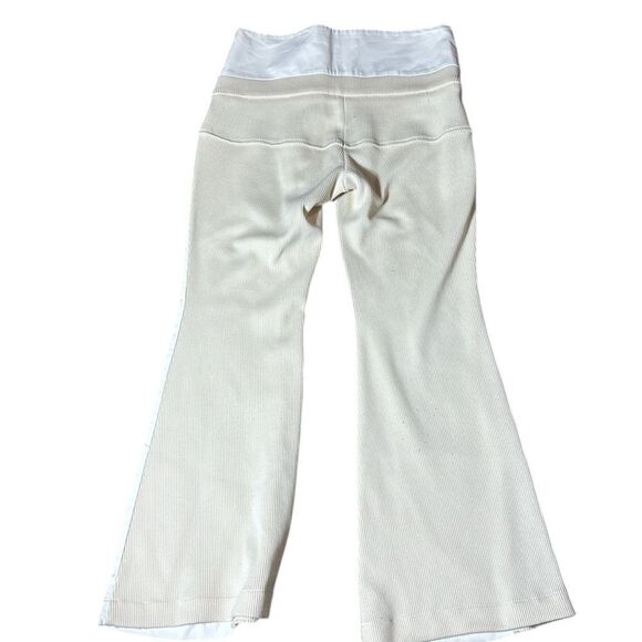 Cris barros vintage unique mixed media flare pants knit bellbottom white cream - Picture 6 of 8
